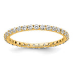 14k Polished Shared Prong 1 carat Diamond Complete Eternity Band