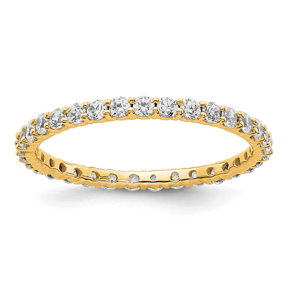 14k Polished Shared Prong 1 carat Diamond Complete Eternity Band