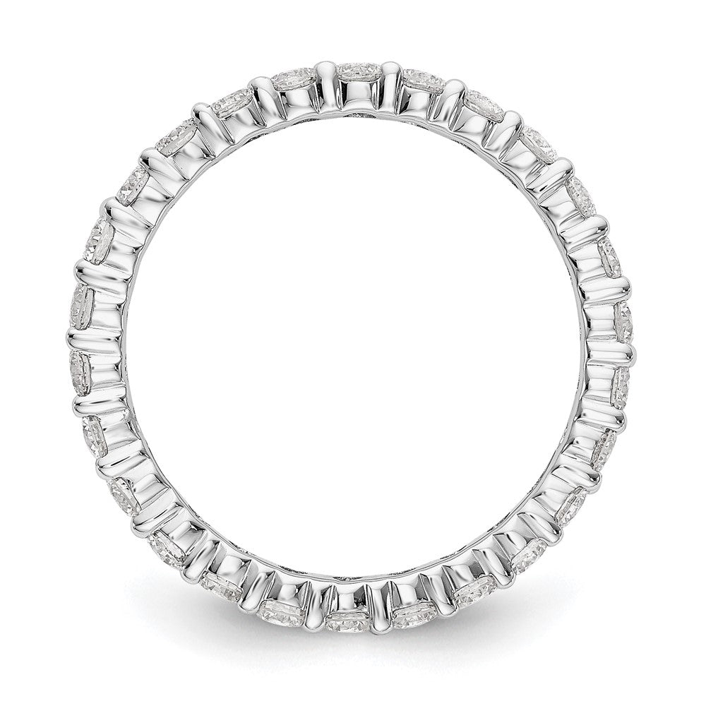 14k White Gold 1 1/2 carat Lab Grown Diamond VS/SI+ G+ Complete Shared Prong Eternity Band