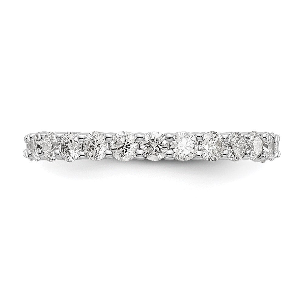 14k White Gold 1 1/2 carat Lab Grown Diamond VS/SI+ G+ Complete Shared Prong Eternity Band