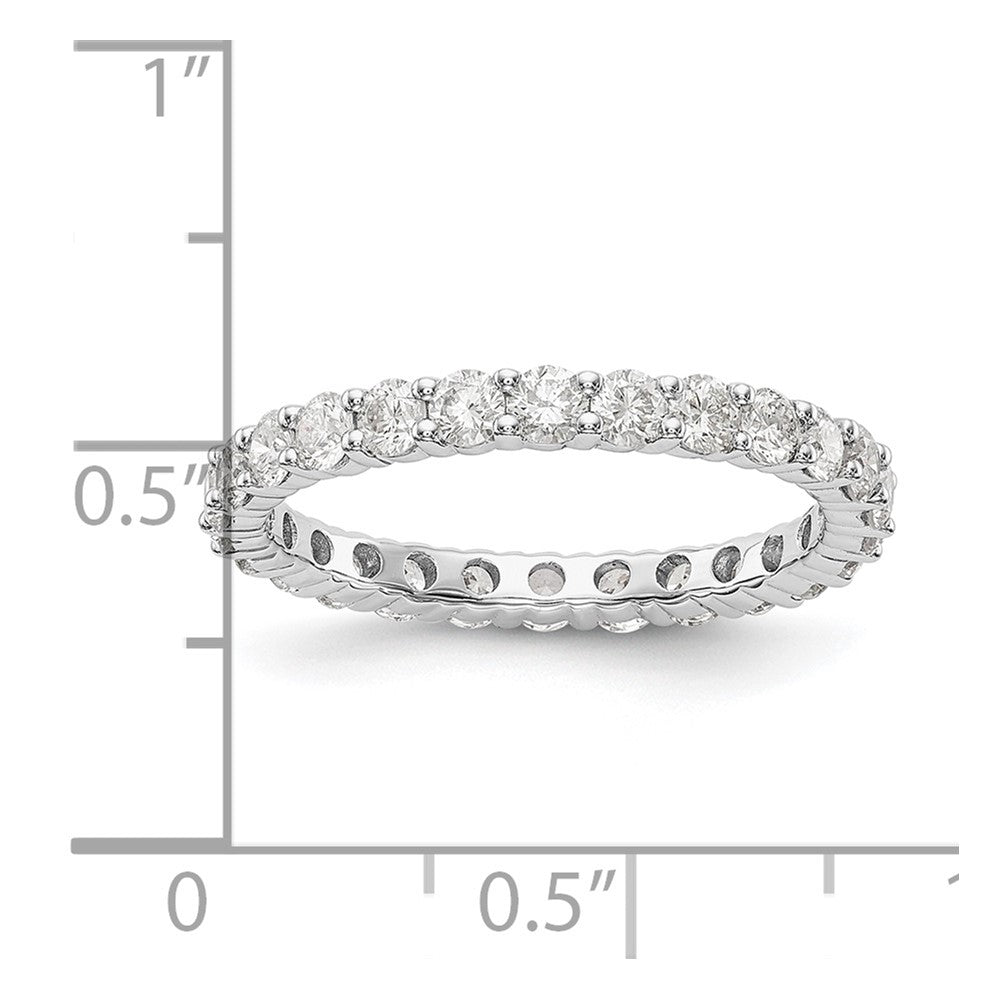 14k White Gold 1 1/2 carat Lab Grown Diamond VS/SI+ G+ Complete Shared Prong Eternity Band