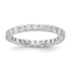 14k White Gold 1 1/2 carat Lab Grown Diamond VS/SI+ G+ Complete Shared Prong Eternity Band
