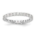 14k White Gold 1 1/2 carat Lab Grown Diamond VS/SI+ G+ Complete Shared Prong Eternity Band