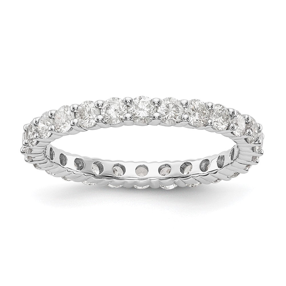 14k White Gold 1 1/2 carat Lab Grown Diamond VS/SI+ G+ Complete Shared Prong Eternity Band