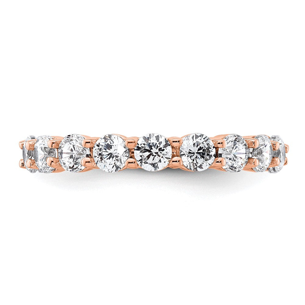 14k Rose Gold Polished Shared Prong 2 carat Diamond Complete Eternity Band