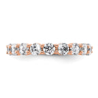 14k Rose Gold Polished Shared Prong 2 carat Diamond Complete Eternity Band