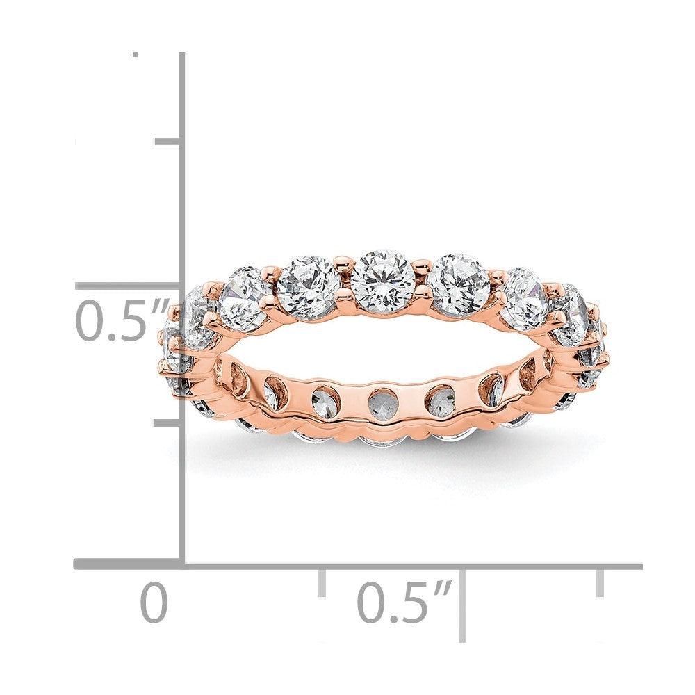 14k Rose Gold Polished Shared Prong 2 carat Diamond Complete Eternity Band