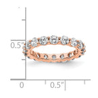 14k Rose Gold Polished Shared Prong 2 carat Diamond Complete Eternity Band