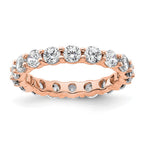 14k Rose Gold Polished Shared Prong 2 carat Diamond Complete Eternity Band