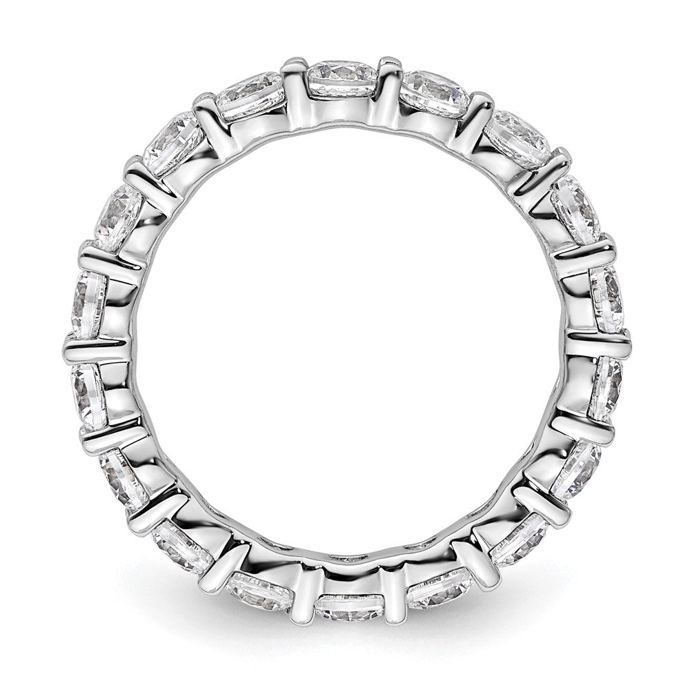14k White Gold Polished Shared Prong 2 carat Diamond Complete Eternity Band