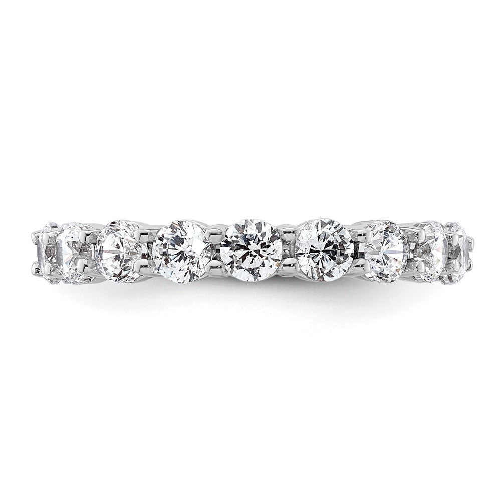 14k White Gold Polished Shared Prong 2 carat Diamond Complete Eternity Band