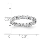 14k White Gold Polished Shared Prong 2 carat Diamond Complete Eternity Band