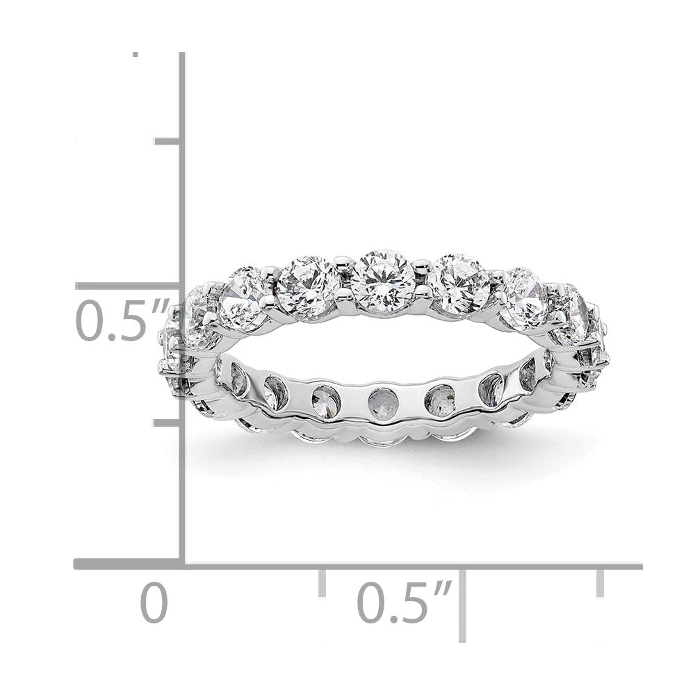 14k White Gold Polished Shared Prong 2 carat Diamond Complete Eternity Band