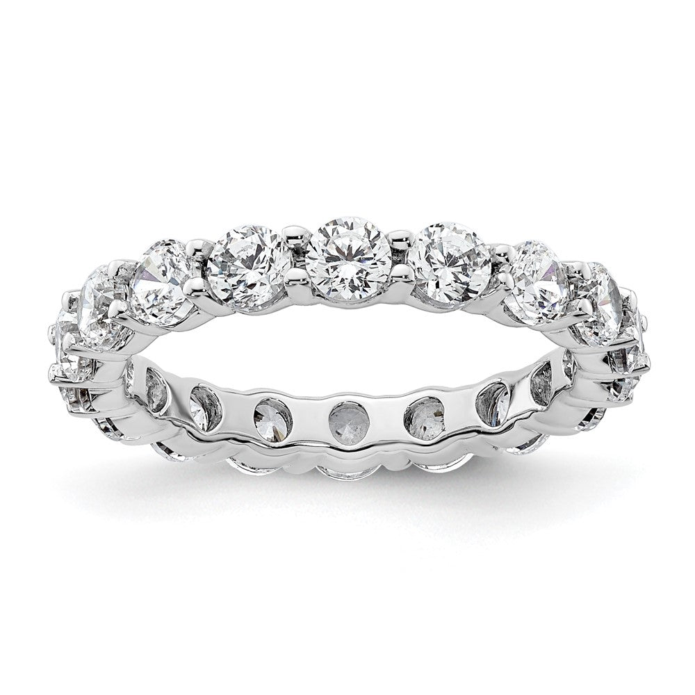 14k White Gold Polished Shared Prong 2 carat Diamond Complete Eternity Band