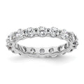 14k White Gold Polished Shared Prong 2 carat Diamond Complete Eternity Band