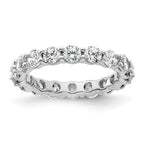 14k White Gold Polished Shared Prong 2 carat Diamond Complete Eternity Band