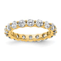 14k Polished Shared Prong 2 carat Diamond Complete Eternity Band