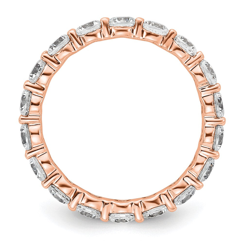 14k Rose Gold Polished Shared Prong 2 carat Diamond Complete Eternity Band