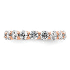 14k Rose Gold Polished Shared Prong 2 carat Diamond Complete Eternity Band
