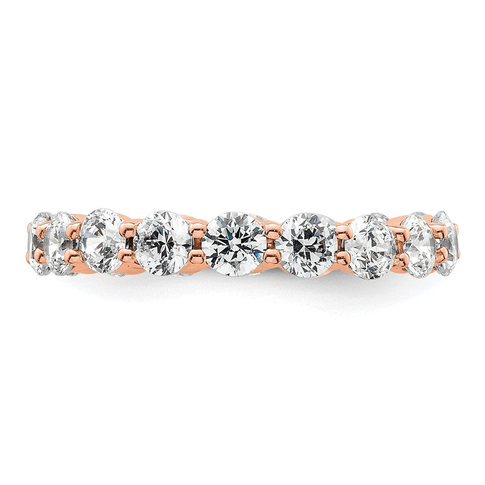 14k Rose Gold Polished Shared Prong 2 carat Diamond Complete Eternity Band