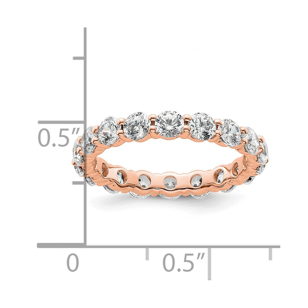 14k Rose Gold Polished Shared Prong 2 carat Diamond Complete Eternity Band