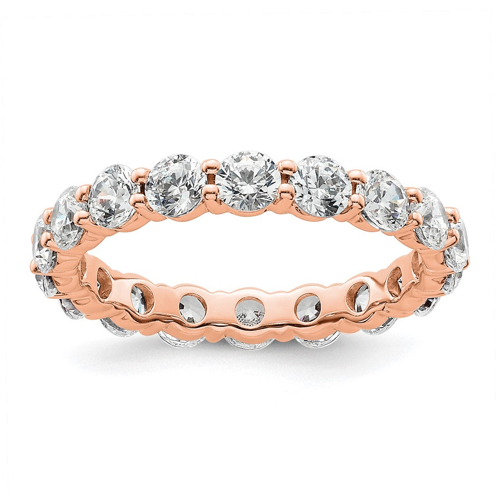 14k Rose Gold Polished Shared Prong 2 carat Diamond Complete Eternity Band