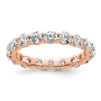 14k Rose Gold Polished Shared Prong 2 carat Diamond Complete Eternity Band