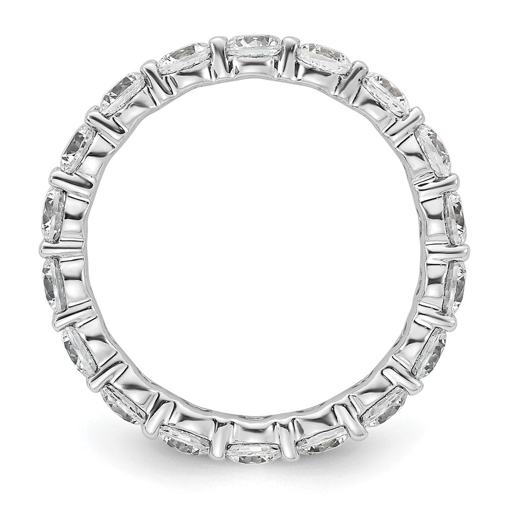 14k White Gold Polished Shared Prong 2 carat Diamond Complete Eternity Band