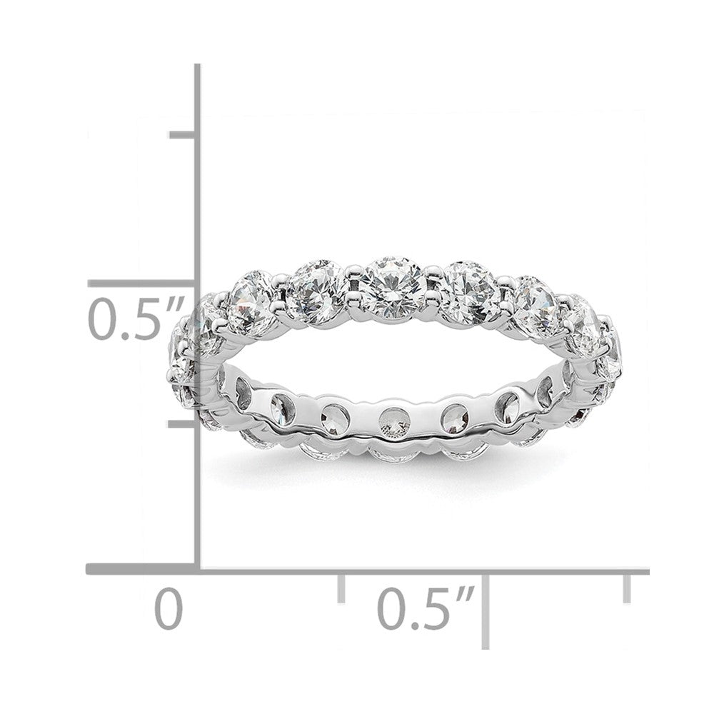 14k White Gold Polished Shared Prong 2 carat Diamond Complete Eternity Band
