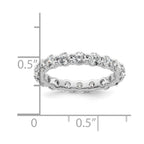 14k White Gold Polished Shared Prong 2 carat Diamond Complete Eternity Band