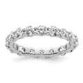 14k White Gold Polished Shared Prong 2 carat Diamond Complete Eternity Band