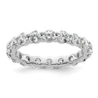 14k White Gold Polished Shared Prong 2 carat Diamond Complete Eternity Band