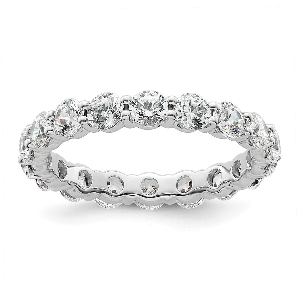 14k White Gold Polished Shared Prong 2 carat Diamond Complete Eternity Band