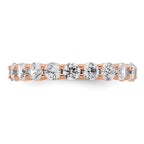 14k Rose Gold Polished Shared Prong 2 carat Diamond Complete Eternity Band