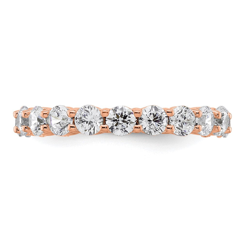 14k Rose Gold Polished Shared Prong 2 carat Diamond Complete Eternity Band