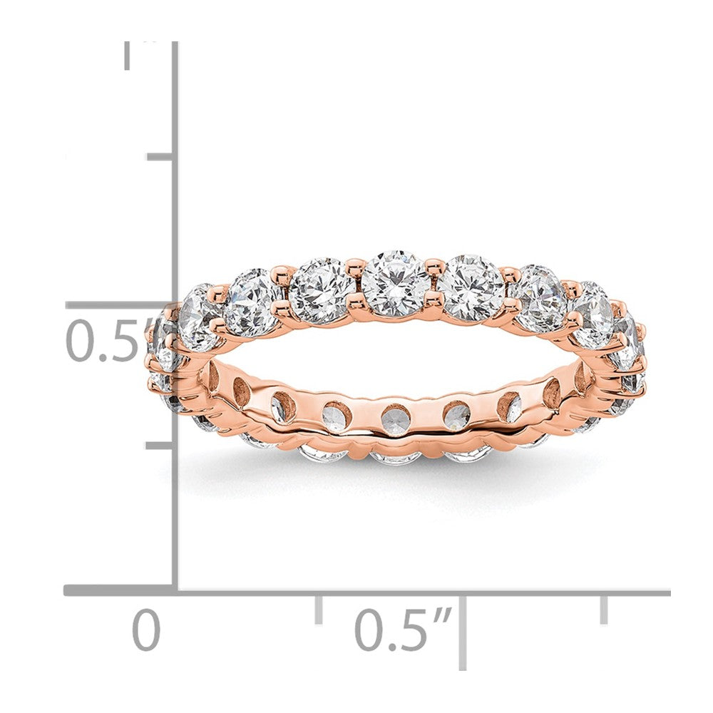 14k Rose Gold Polished Shared Prong 2 carat Diamond Complete Eternity Band
