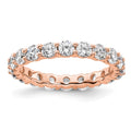14k Rose Gold Polished Shared Prong 2 carat Diamond Complete Eternity Band