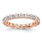 14k Rose Gold Polished Shared Prong 2 carat Diamond Complete Eternity Band