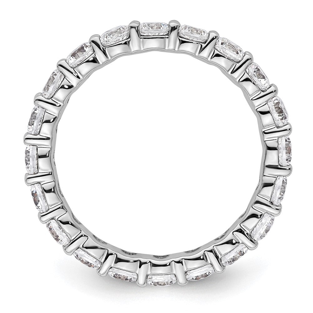 14k White Gold Polished Shared Prong 2 carat Diamond Complete Eternity Band