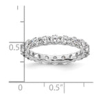 14k White Gold Polished Shared Prong 2 carat Diamond Complete Eternity Band