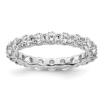 14k White Gold Polished Shared Prong 2 carat Diamond Complete Eternity Band