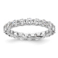 14k White Gold Polished Shared Prong 2 carat Diamond Complete Eternity Band