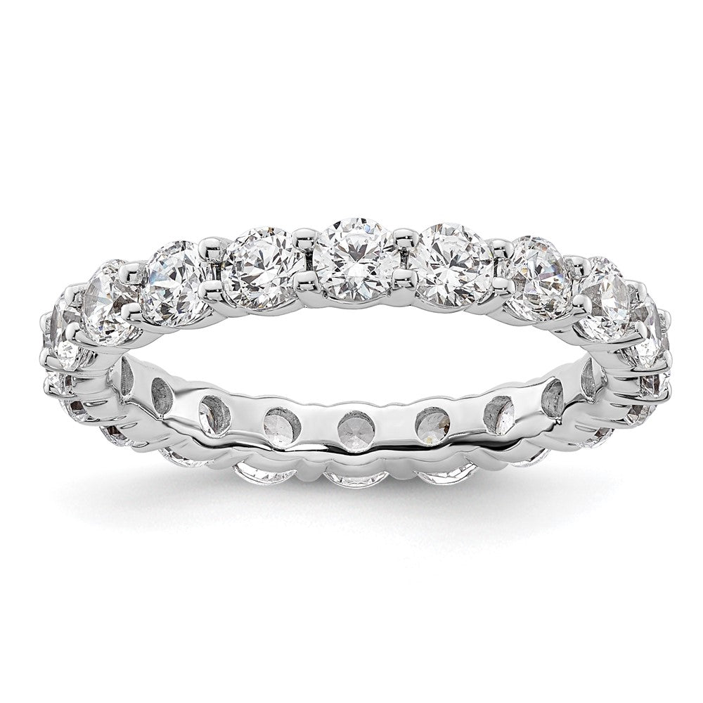 14k White Gold Polished Shared Prong 2 carat Diamond Complete Eternity Band