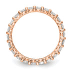 14k Rose Gold Polished Shared Prong 2 carat Diamond Complete Eternity Band