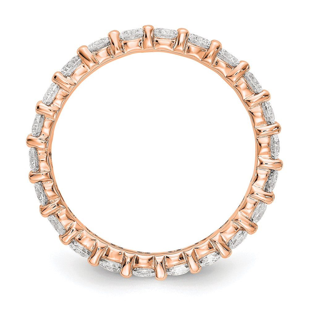 14k Rose Gold Polished Shared Prong 2 carat Diamond Complete Eternity Band