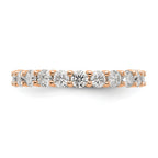 14k Rose Gold Polished Shared Prong 2 carat Diamond Complete Eternity Band