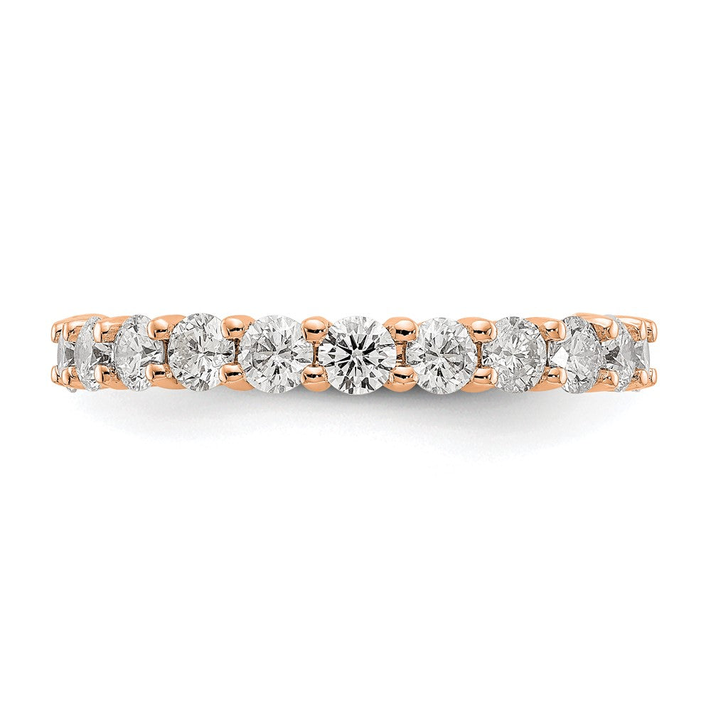 14k Rose Gold Polished Shared Prong 2 carat Diamond Complete Eternity Band