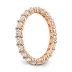 14k Rose Gold Polished Shared Prong 2 carat Diamond Complete Eternity Band