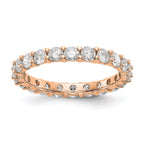 14k Rose Gold Polished Shared Prong 2 carat Diamond Complete Eternity Band