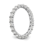 14k White Gold Polished Shared Prong 2 carat Diamond Complete Eternity Band